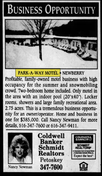 Park-A-Way Motel - MARCH 1997 FOR SALE